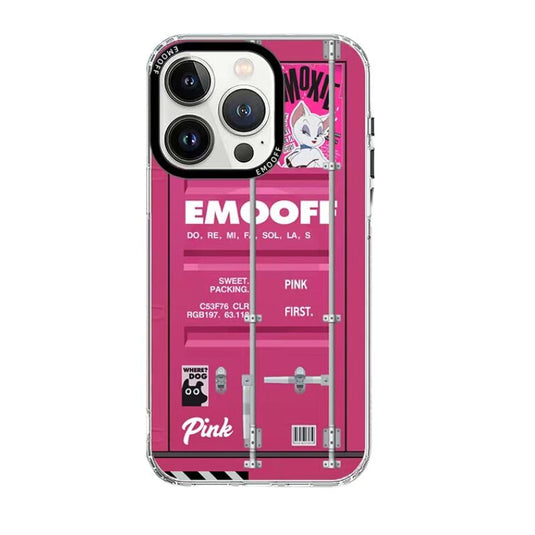EMO OFF Container Serisi Pembe iPhone 15 Pro Max Kılıf